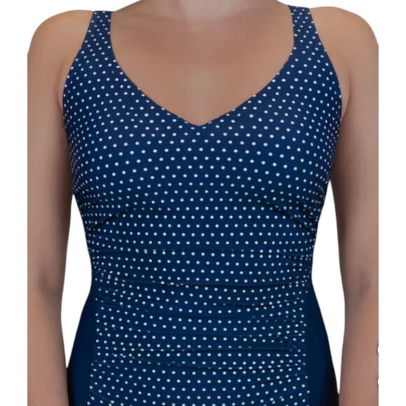 NWOT Roots One-Piece Swimsuit | Navy Dots - Picture 6 of 8